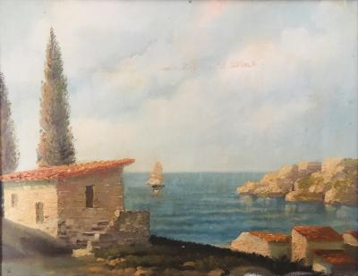 École Française du  XIXème siècle - Bord de mer - Huile sur toile 2