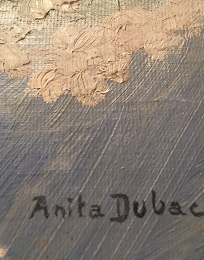 Anita DUBAC - Cerisiers en fleurs - Huile sur toile signée 2