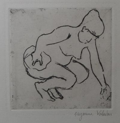 Suzanne VALADON - Catherine accroupie, Gravure signée 2