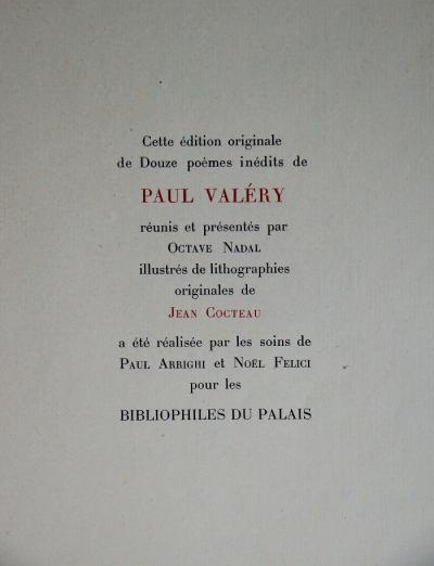 JEAN COCTEAU - 12 lithographies originales - Paul Valléry Douze poèmes - 1959 2