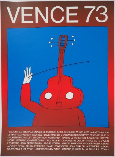Jean-Michel FOLON : L’homme violon - Lithographie Signée 2