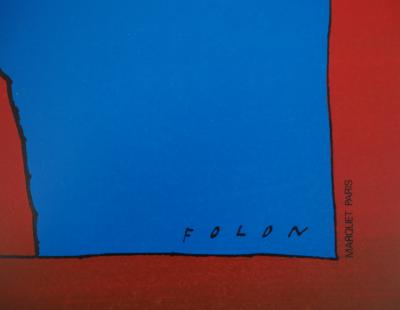 Jean-Michel FOLON : L’homme violon - Lithographie Signée 2