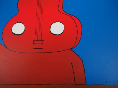 Jean-Michel FOLON : L’homme violon - Lithographie Signée 2