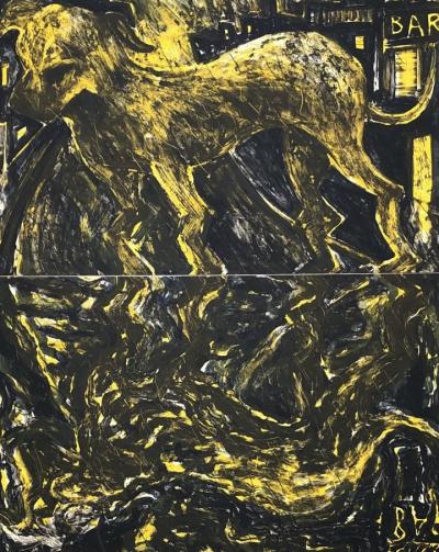 Miquel BARCELO - Chien sous la pluie - Diptyque - Lithographies originales signées 2