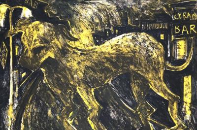 Miquel BARCELO - Chien sous la pluie - Diptyque - Lithographies originales signées 2
