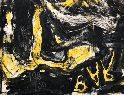 Miquel BARCELO - Chien sous la pluie - Diptyque - Lithographies originales signées 2
