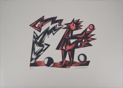 Atanas MIHALTCHEV : Le cri du coq - Lithographie originale signée 2