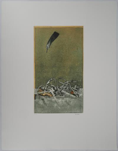 Hiroshi ASADA : Le ciel et la plume - Gravure Originale Signée 2