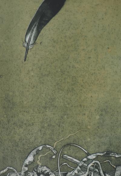 Hiroshi ASADA : Le ciel et la plume - Gravure Originale Signée 2