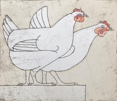 François-Xavier LALANNE - La Poule - 2004 - Gravure originale signée 2