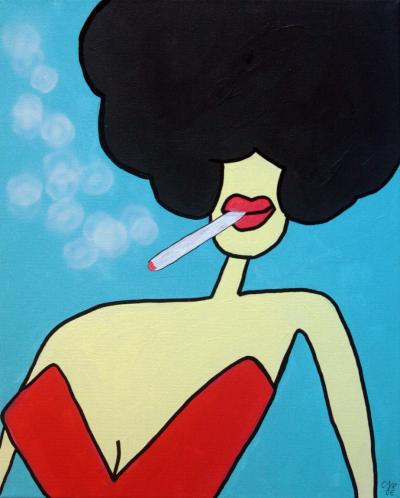 Carye - Red nicotine, 2020 - Acrylique sur toile 2