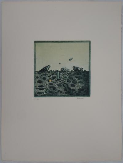 Hiroshi ASADA : Rochers verts - Gravure Originale Signée 2