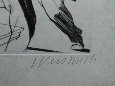 Claude WEISBUCH - Le Horla / Colère de l’écrivain - Pointe sèche originale signée, 15ex, 1979 2