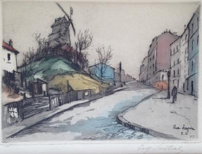 GEN PAUL-  Rue Lepic, Moulin de la Galette, Aquatinte signée 2
