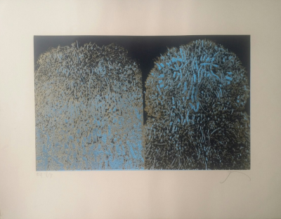 Mario PRASSINOS - Les arbres -  Lithographie originale signée au crayon 2