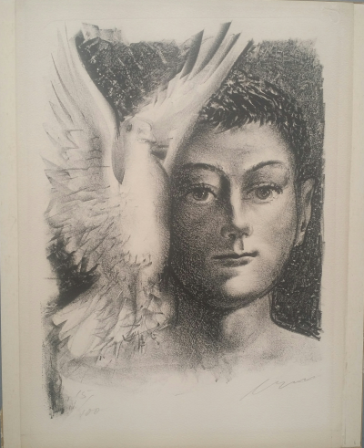 Hans ERNI - Enfant à la colombe - Lithographie originale signée au crayon 2