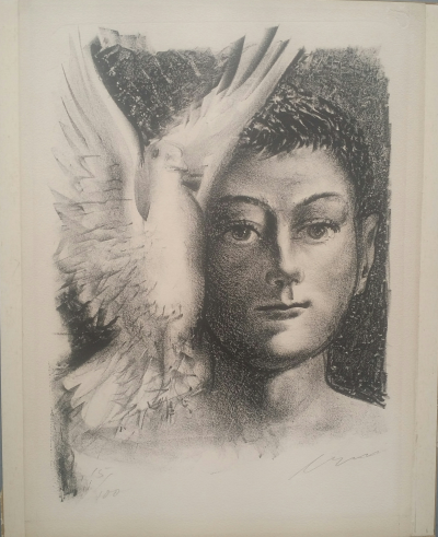 Hans Erni - Enfant à la colombe - Lithographie originale signée au crayon 2