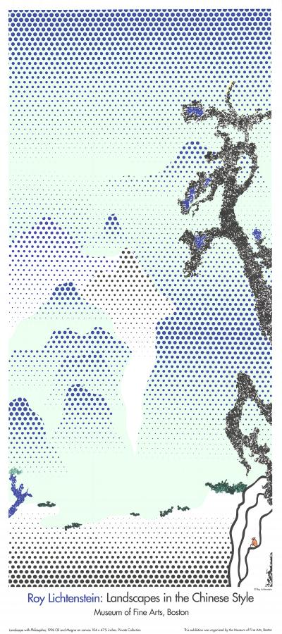 Roy LICHTENSTEIN - Paysage avec Philosophe, 1995 - Sérigraphie 2