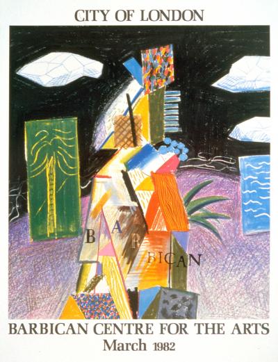 David HOCKNEY  (after) - Detail From Cubistic Bar, 1982-#105, Lithograph 2