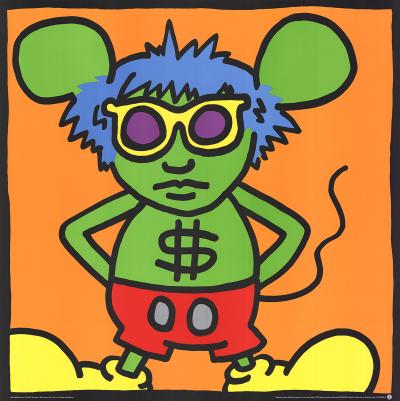 Keith Haring - Andy Mouse, Dollar Sign, 1991, Sérigraphie 2