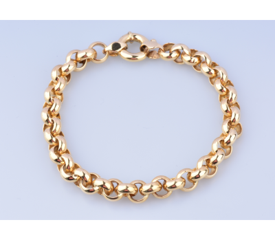 Beau bracelet en or 18 carats (750 millièmes), Chaîne en maille jaseron 2