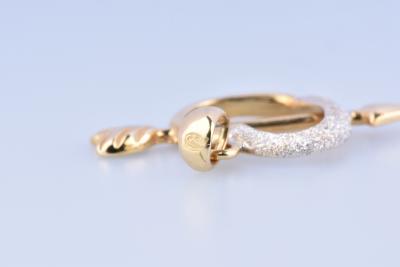 Magnifique pendentif coeur fléché bicolore 18 carats (750 millièmes). 2