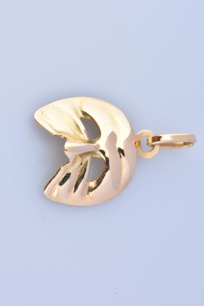 Magnifique pendentif Masque de Venise en or 18 carats (750 millièmes). 2