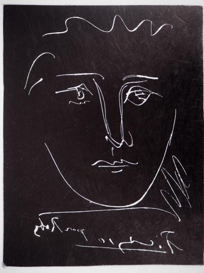 Pablo PICASSO (d’après) : Visage pour Roby, 1950 - Gravure signée 2