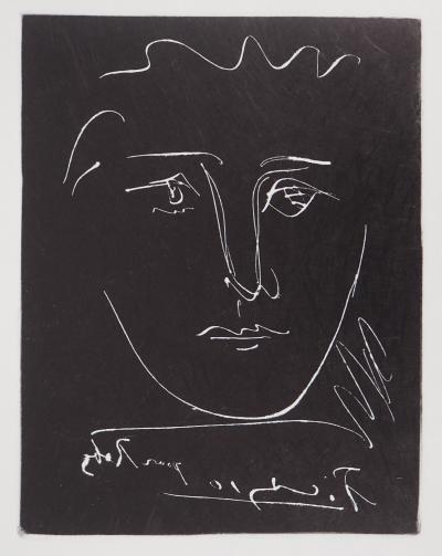 Pablo PICASSO (d’après) : Visage pour Roby, 1950 - Gravure signée 2