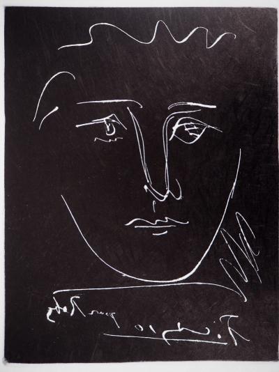 Pablo PICASSO (d’après) : Visage pour Roby, 1950 - Gravure signée 2