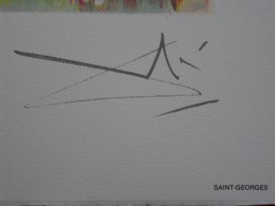 Salvador DALI - Saint Georges et le Dragon, Lithographie originale signée, 1983 2
