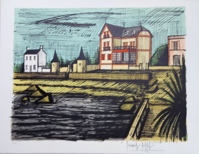 Bernard BUFFET  ’’Brignogan la Plage’’, 1983 - Lithographie ORIGINALE  signée au crayon 2