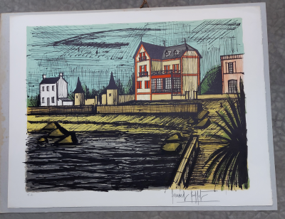 Bernard BUFFET  ’’Brignogan la Plage’’, 1983 - Lithographie ORIGINALE  signée au crayon 2