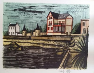 Bernard BUFFET  ’’Brignogan la Plage’’, 1983 - Lithographie ORIGINALE  signée au crayon 2