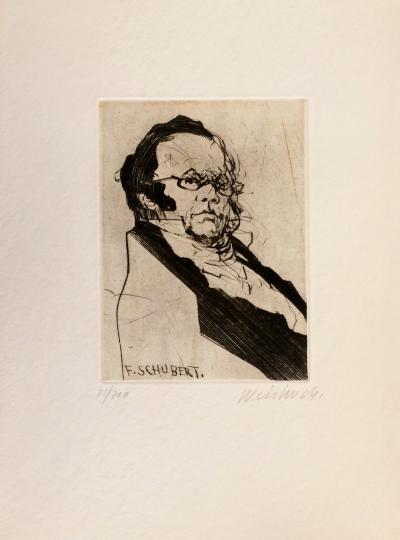Claude WEISBUCH - Schubert - Pointe-sèche originale signée au crayon 2