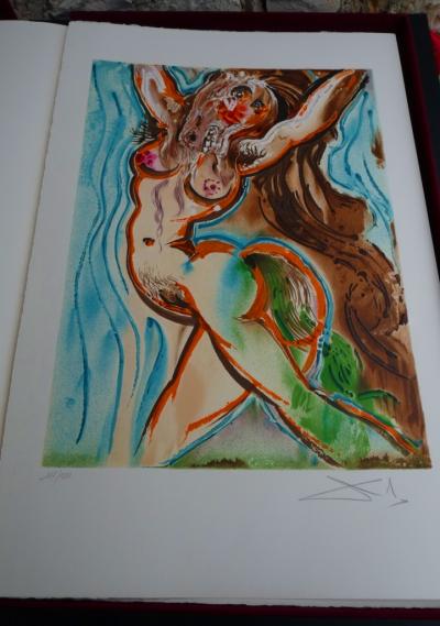 Salvador Dali (8kg) Livre - Plaque en Cuivre signée -18 Lithographies + 1 signée de la main de Dali-1983 2