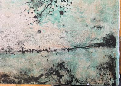 Bernard GANTNER : Maison au bord du lac - Lithographie originale signée 2