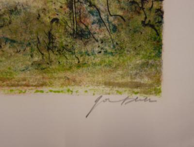 Bernard GANTNER : Cour de ferme - Lithographie originale signée 2