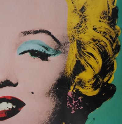 Andy WARHOL (d’après) - Marilyn turquoise,  Pompidou 1990 - Affiche originale d’époque 2
