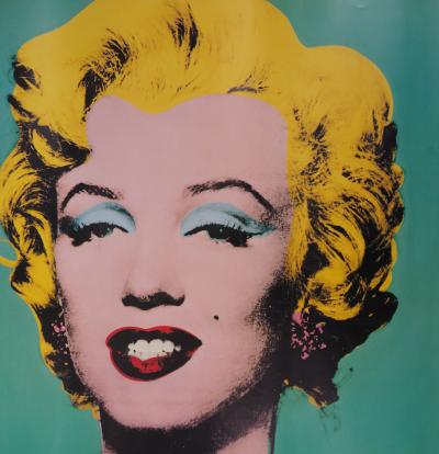 Andy WARHOL (d’après) - Marilyn turquoise,  Pompidou 1990 - Affiche originale d’époque 2