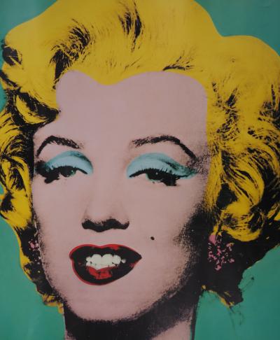 Andy WARHOL (d’après) - Marilyn turquoise,  Pompidou 1990 - Affiche originale d’époque 2