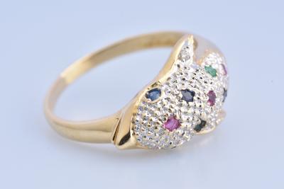 Bague Dauphin Sertie D'un Diamant Sur La Tête - Or 750 Millièmes (18 Carats) - Poids 2.62g - Occasion - Bijou Ancien Et élégant