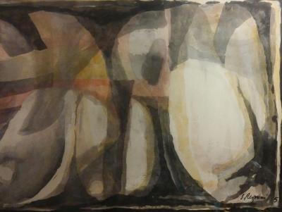 Serge REZVANI « abstraction lyrique » aquarelle 2