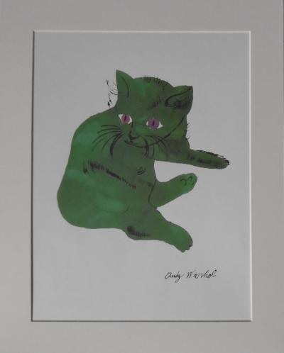 Andy WARHOL (d’après) -  Chat Vert - Lithographie 2