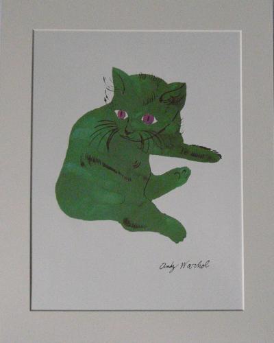 Andy WARHOL (d’après) -  Chat Vert - Lithographie 2