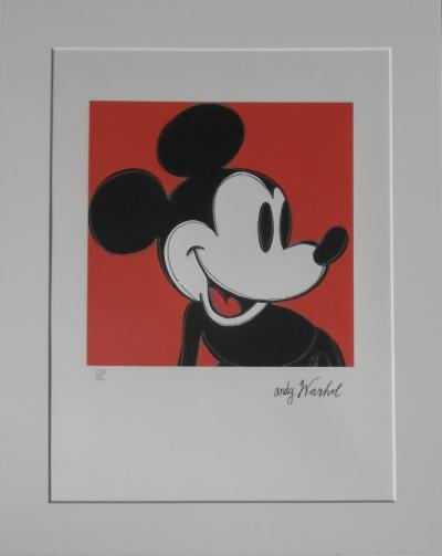 Andy WARHOL(d’après) Mickey Mouse Rouge Lithographie Signée dans la planche et numérotée au crayon 2