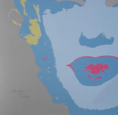 Andy WARHOL (d’après) Marilyn Monroe Gris Bleu, Lithographie signée dans la planche Numérotée à la main tampon du CMOA au dos 2