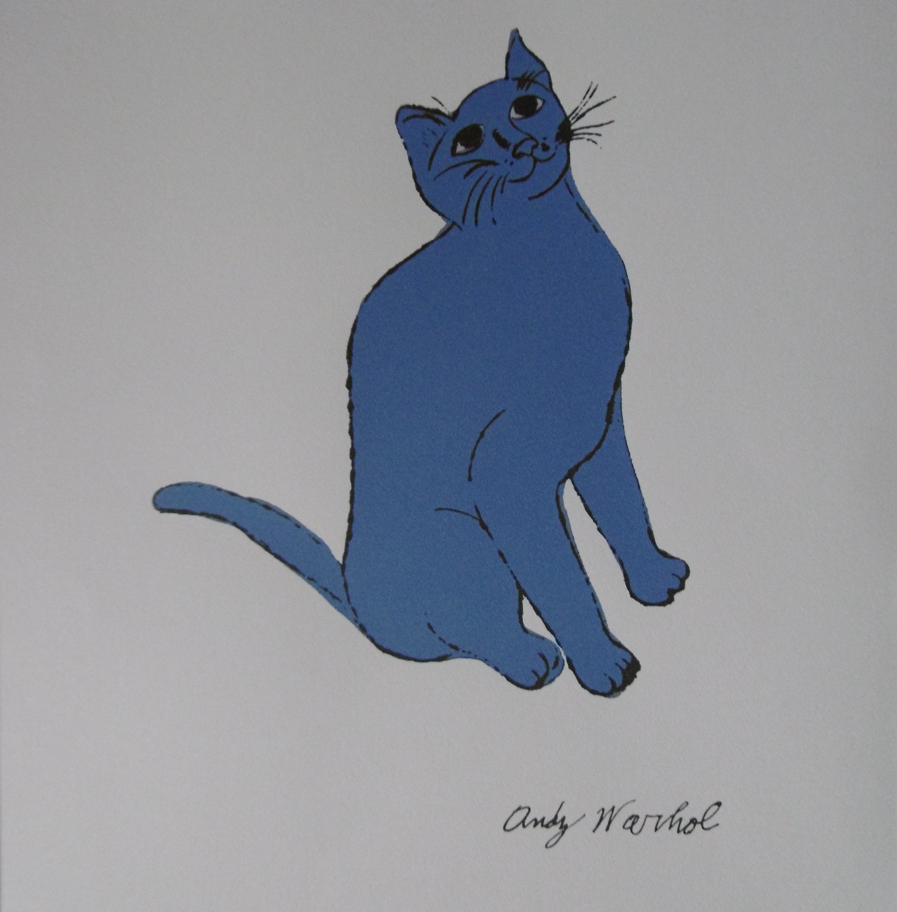 Lithographie Signée Andy Warhol - Thème Chat, Certificat D