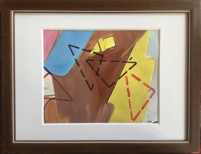 Pepe CACERES  - Composition, 2000 - Gouache signée 2