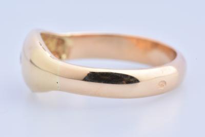 Bague jonc en or jaune 18 carats ornée d’un diamant rond brillant 2